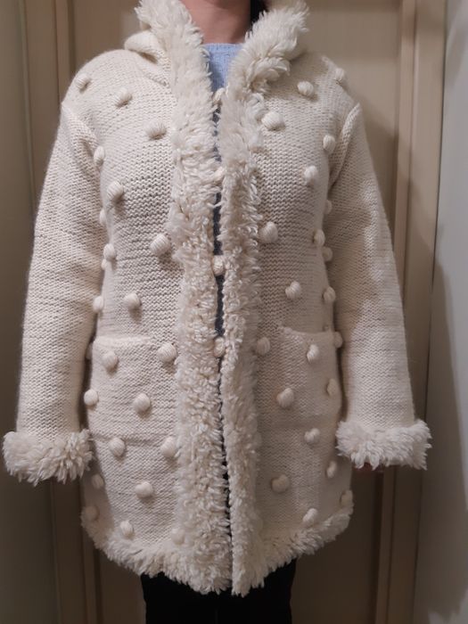 ВЪЛНЕНИ дълги жилетки с качулка,No46,ръчно плетиво