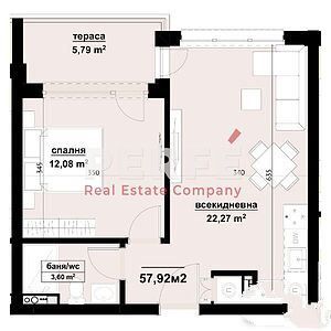 Продава се Двустаен апартамент в Созопол - 58 кв.м за 1149 €/кв.м - Снимка #6