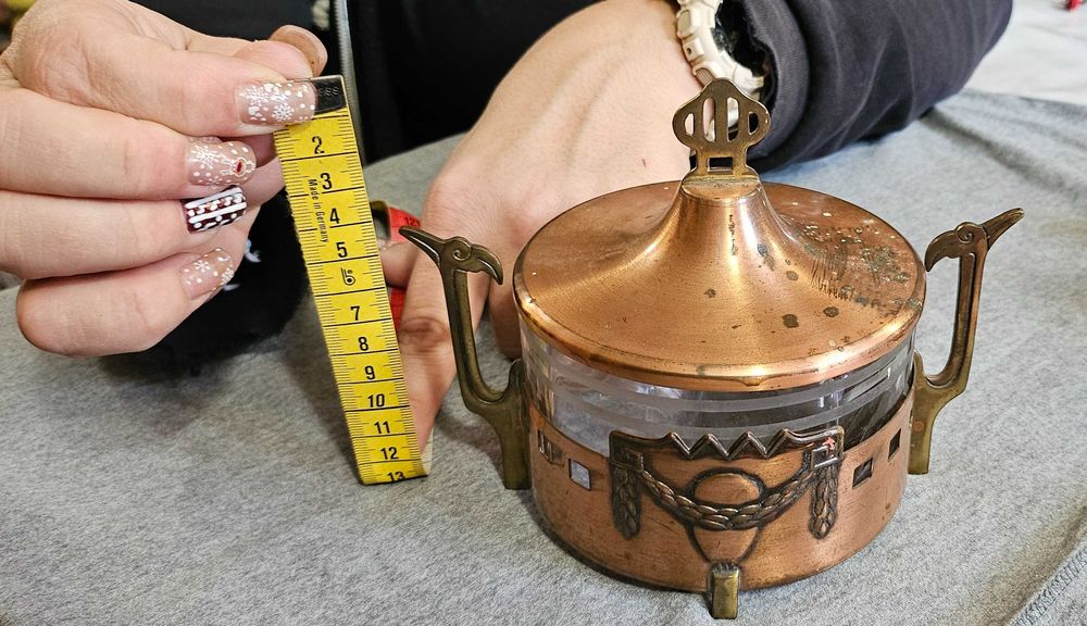 Антикварна медна захарница ГДР