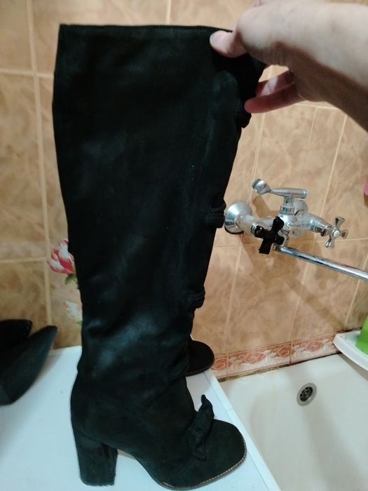 Сапоги  замшевые