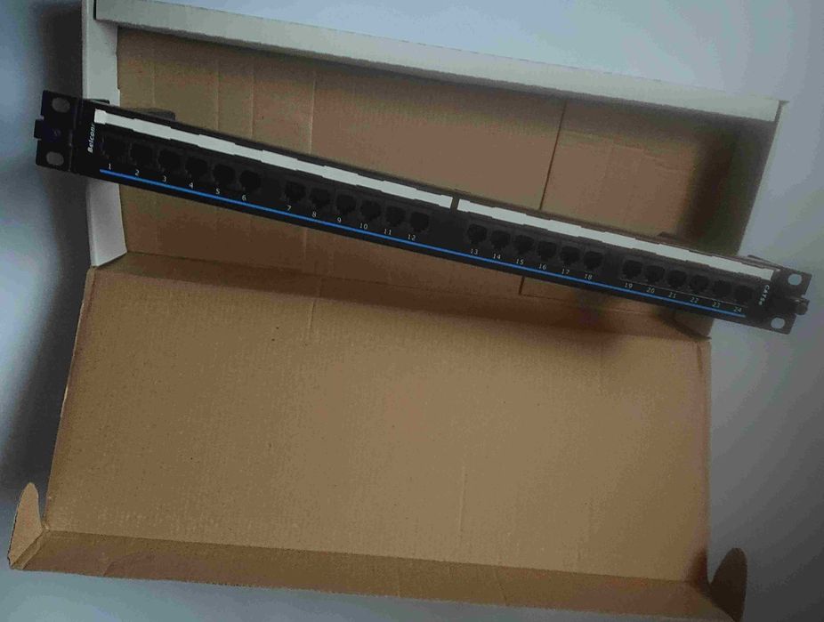 Patch panel UTP Cat5e, 1U, 24 porturi, rabatabil, Belconn DSMJ5EUS24