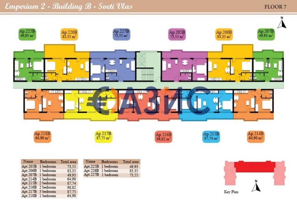 Продава се Двустаен апартамент в Свети Влас - 60 кв.м за 1144 €/кв.м - Снимка #12