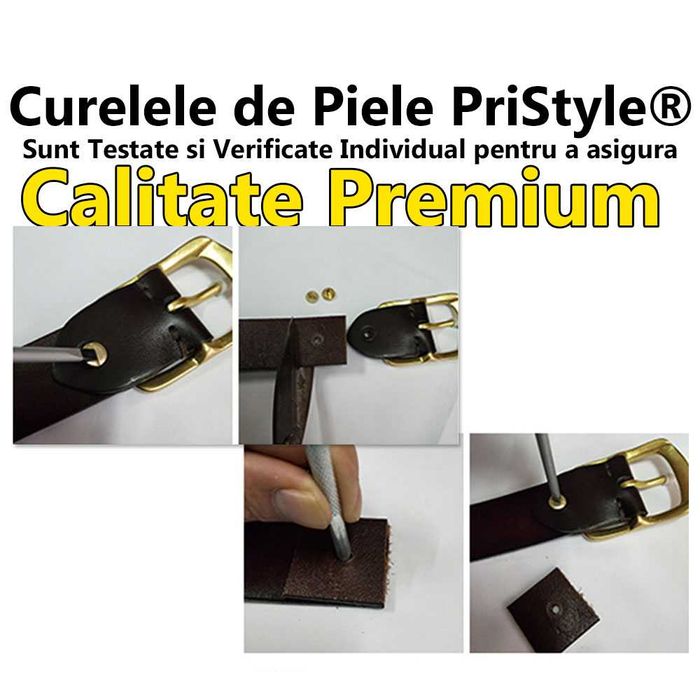 Curea De Piele pentru Barbati, 120 cm, Maro/Negru