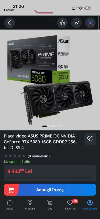 Placa video ASUS PRIME OC NVIDIA GeForce RTX 5080 16GB garantie 2028