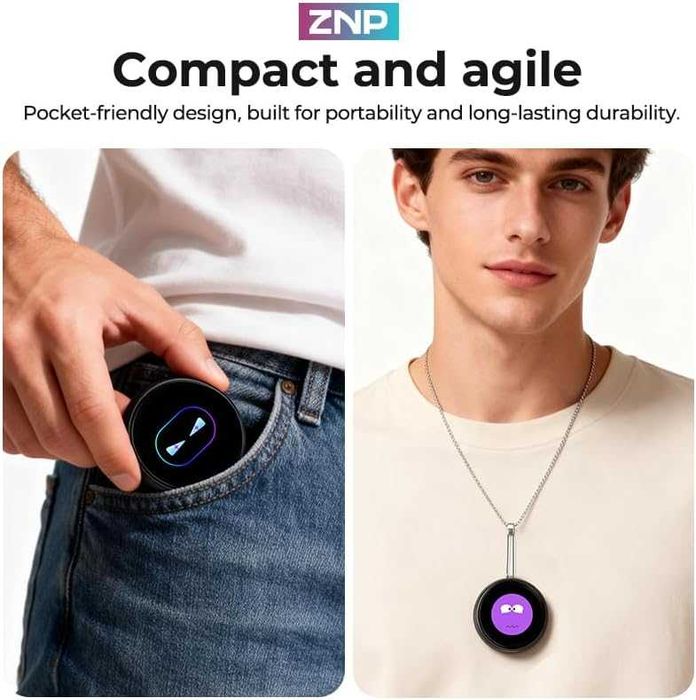 ZNP Z01 AI Companion цифрова значка, преносим Bluetooth 6.0 преводач с HD сензорен екран