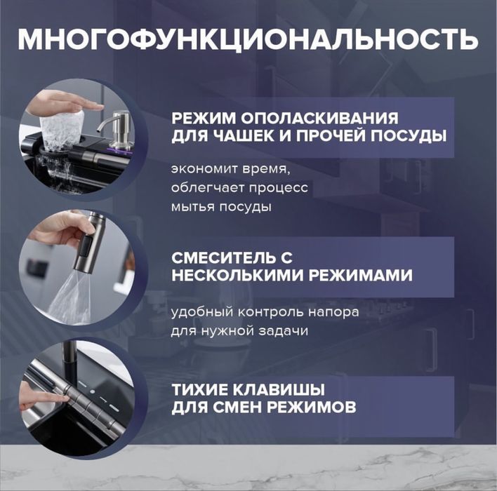 Умная кухонная мойка Amicko