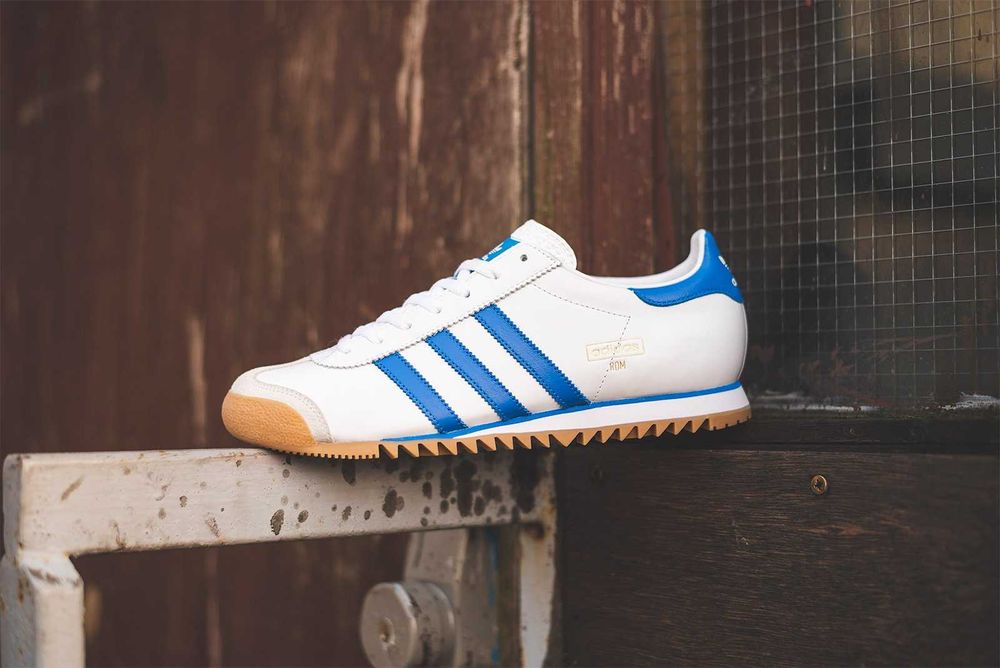Adidas Originals ROM Leather White Blue Чисто Нови Ест Кожа UK8 / EU42