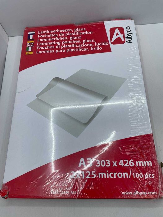 Folii laminare A3, glossy, 250 microni, 100 buc/top, Albyco
