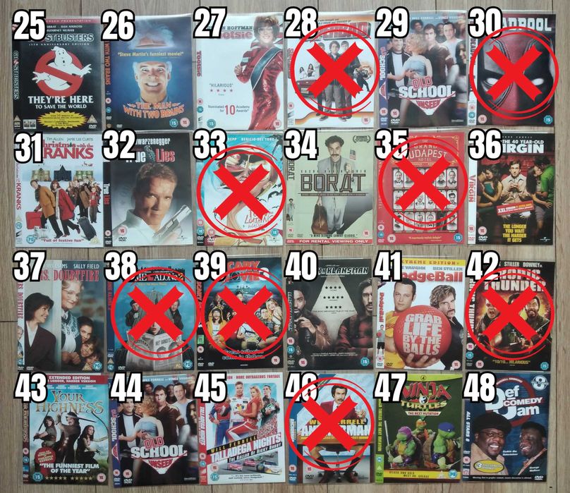 Комедия Филми DVD's - Оригинални Дискове на Английски Език - €2.50/бр