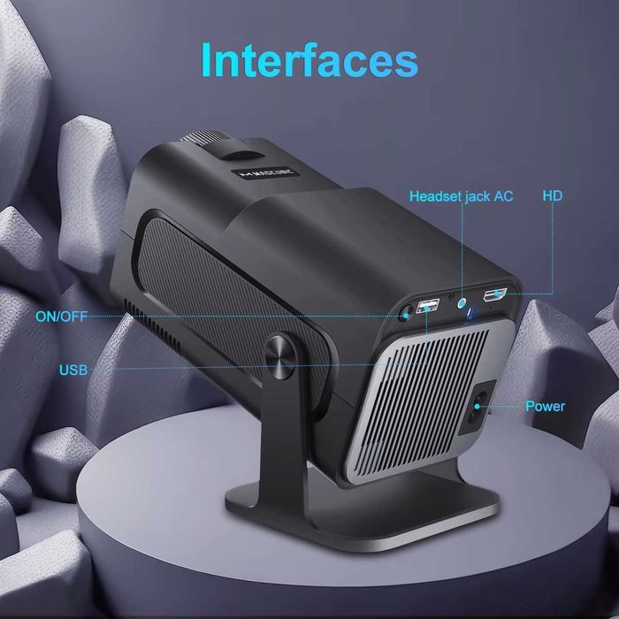 Proiector 4K Android 11 Mini 720P 250ANSI-Real Wifi6 BT5.0