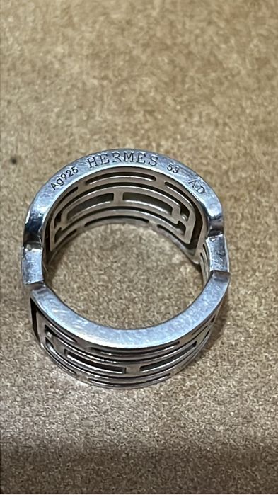 Inel original  Hermes din argint