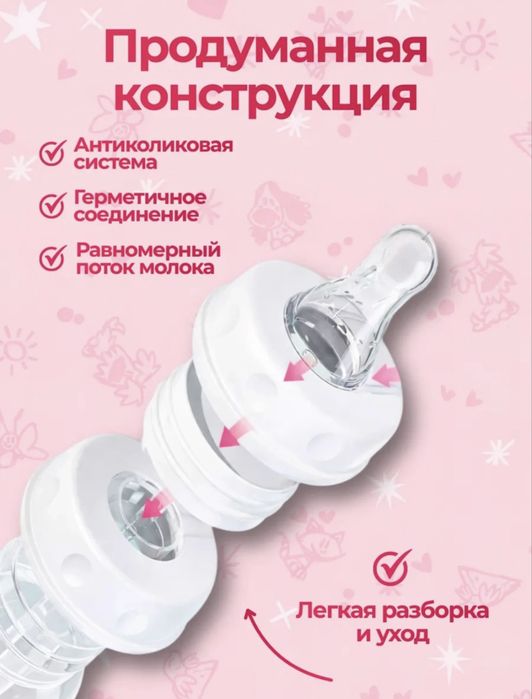 Детская антиколиковая бутылочка для кормления 150 мл