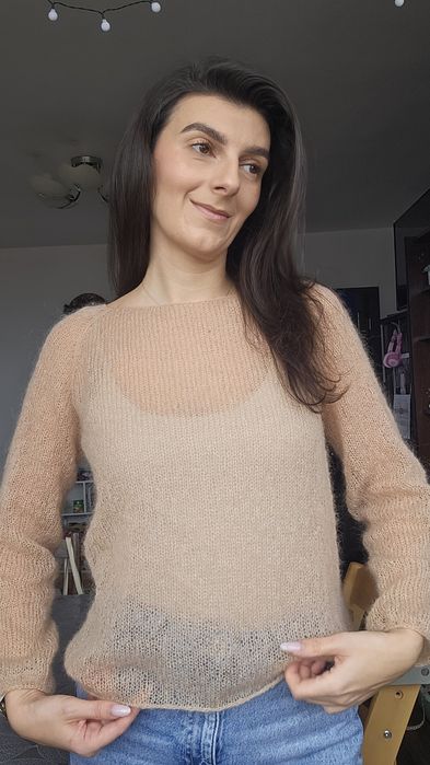 Пуловер от кид мохер ръчна изработка