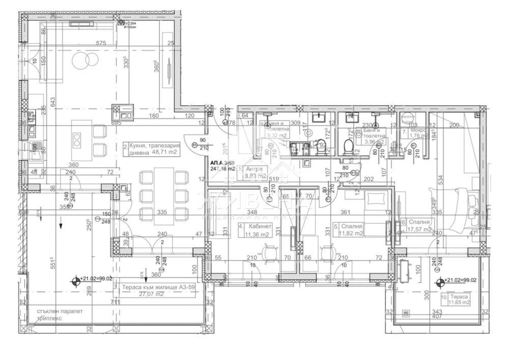 4-стаен апартамент, в строеж, м-т Манастирски рид, 203 кв.м
