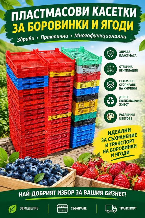 Касетки за боровинки и ягоди