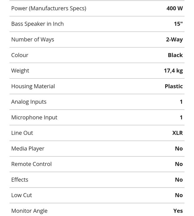 Boxe active DB OPERA 15 inch