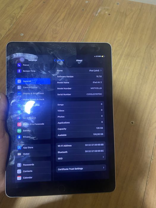 Ipad air 2 128 talik 100