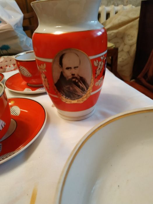 Чайный фарфоровый сервис.Шевченко. Антиквариат.