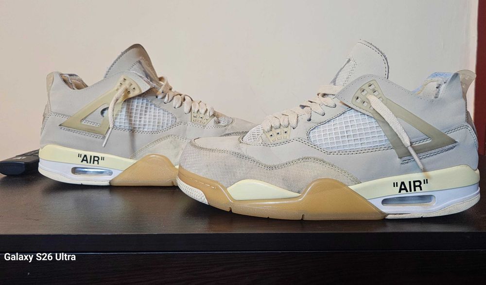Маратонки Air Jordan 4 Off White SP sail Nike basketball NBA