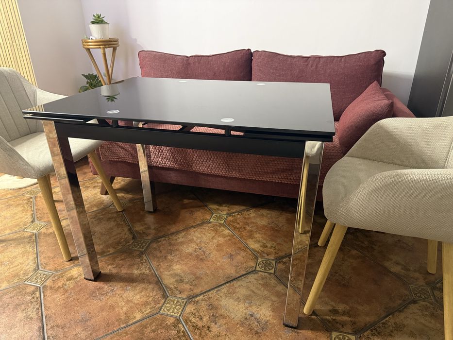 Vand masa din sticla extensibila