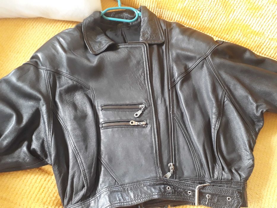 Geaca piele naturala scurta moto