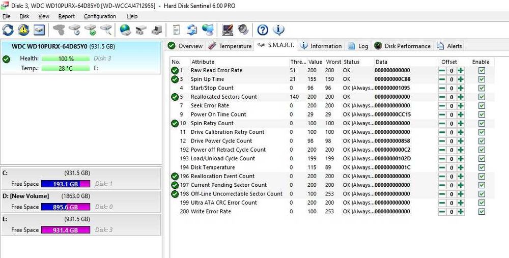 Hard disk Western Digital Purple 1TB WD10PURX, 64MB, SATA3