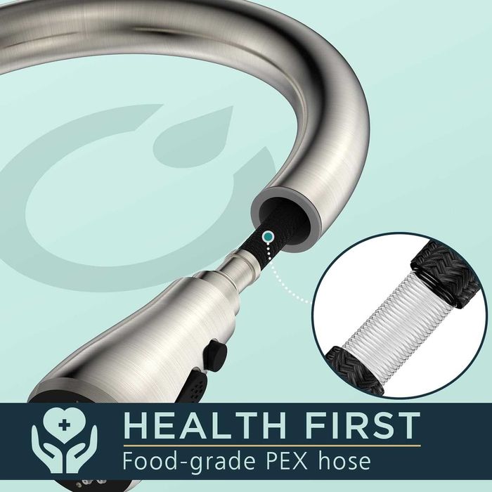 Robinet chiuvetă de bucătărie mixer cu spray de extragere, pivotant