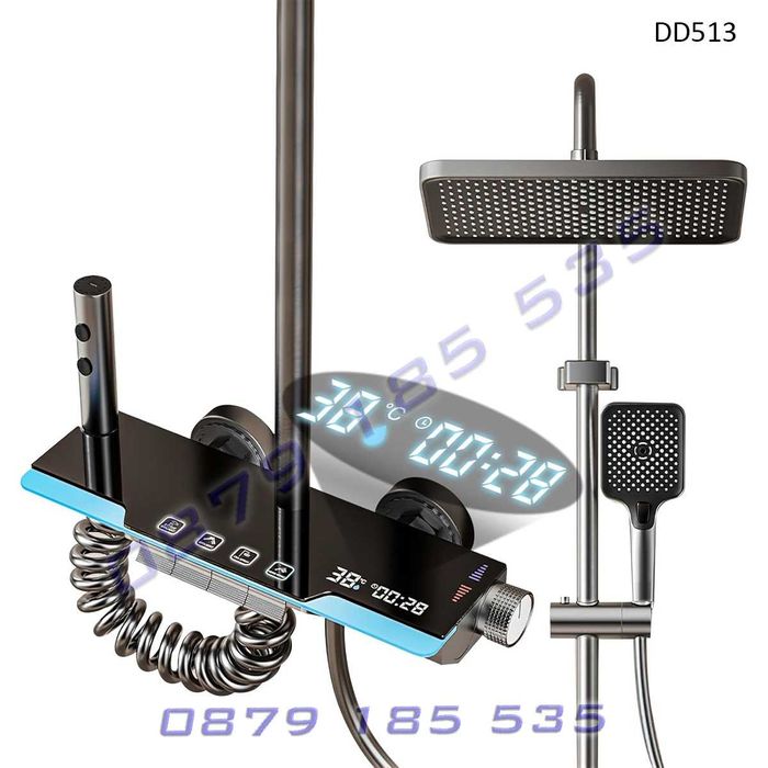 Модерен Пиано душ дисплей светлини инокс Пита баня смесител лед свети