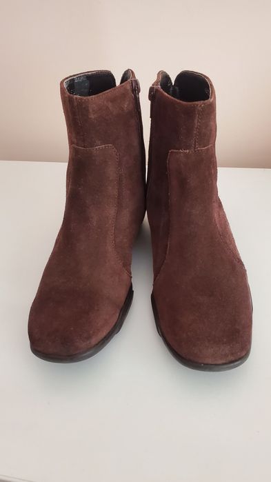 Боти естествен велур кафяв