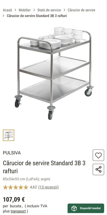 Carucior inox / carucior servire