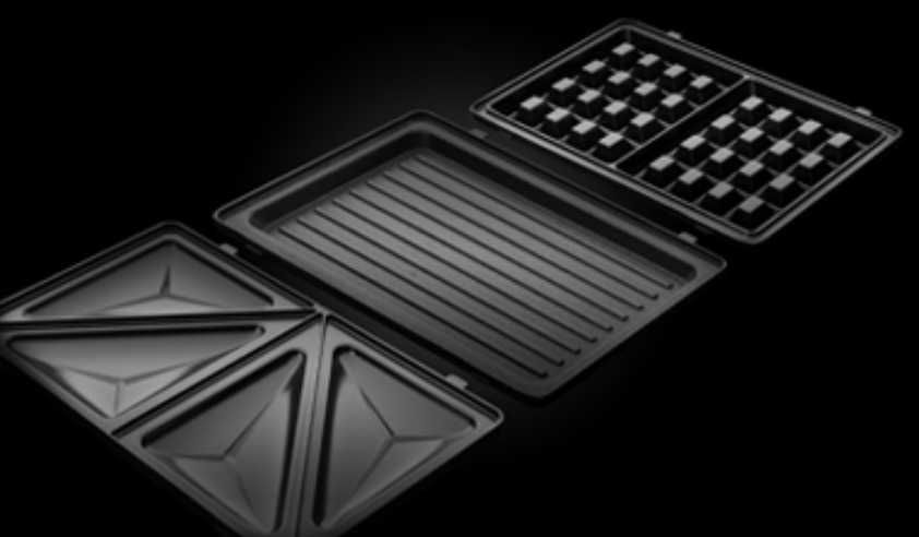 Sandwich-maker Russell Hobbs Fiesta 3 in 1, 750 W, 3 Placi detasabile,