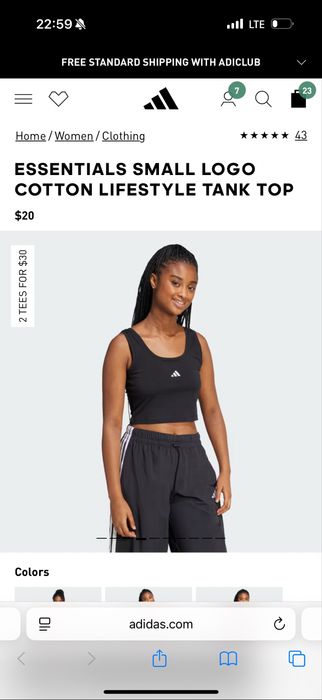 Лосины, лонгслив, топ от Adidas