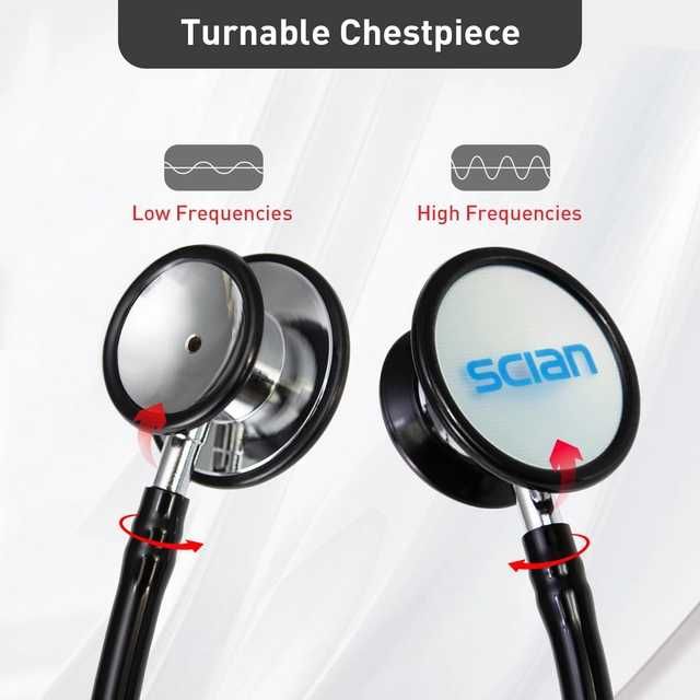 Stetoscop SCIAN cap dublu otel inoxidabil tub negru