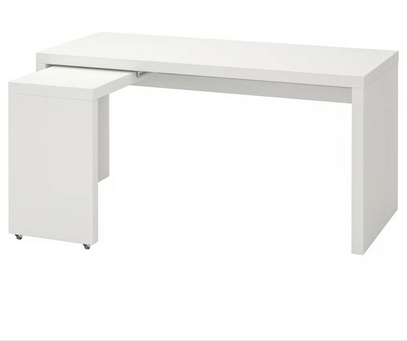 Birou cu tablie culisanta ikea alb