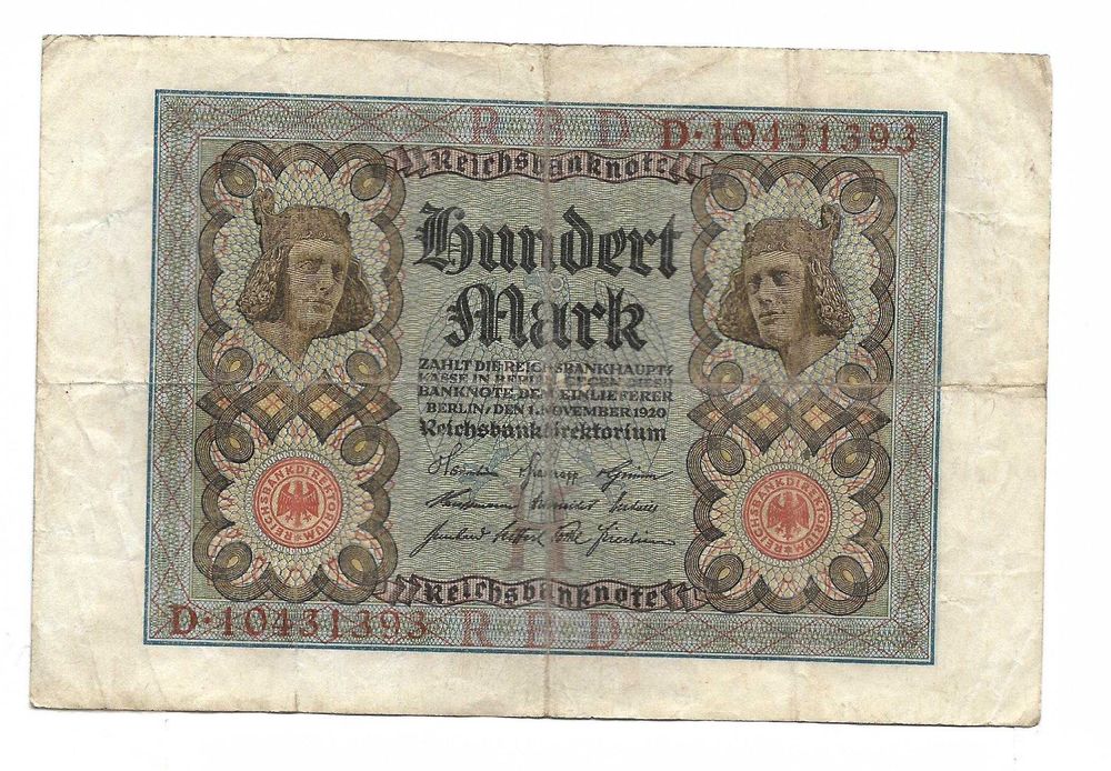 Super bancnota bancnote vechi Germania primul razboi mondial si perioada interbelica