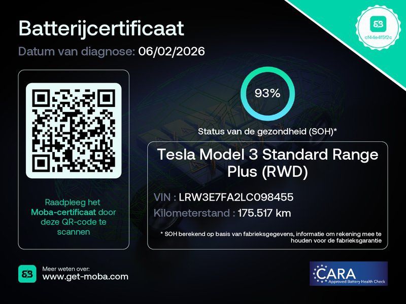 Tesla Model 3 SR+ 12.2020 93%SOH
