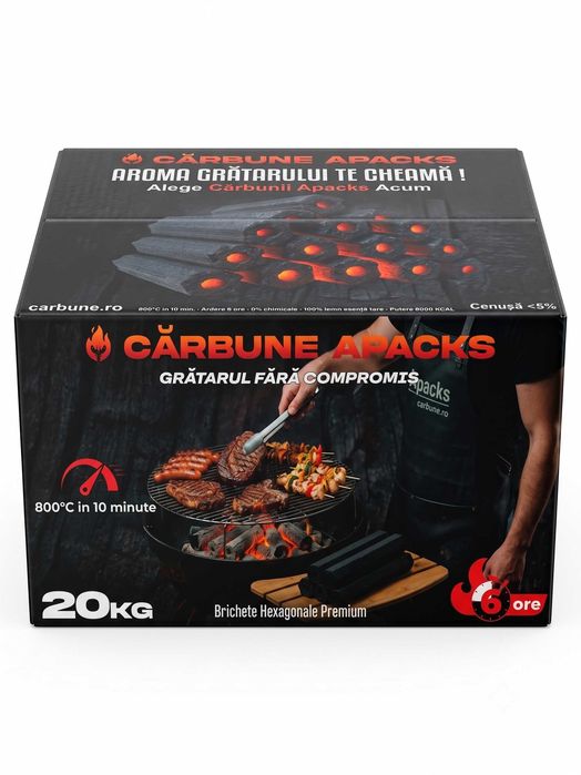Cărbuni Brichetați Hexagonali Ogatan 10KG si Cocos 10kg si 1 punga Lana