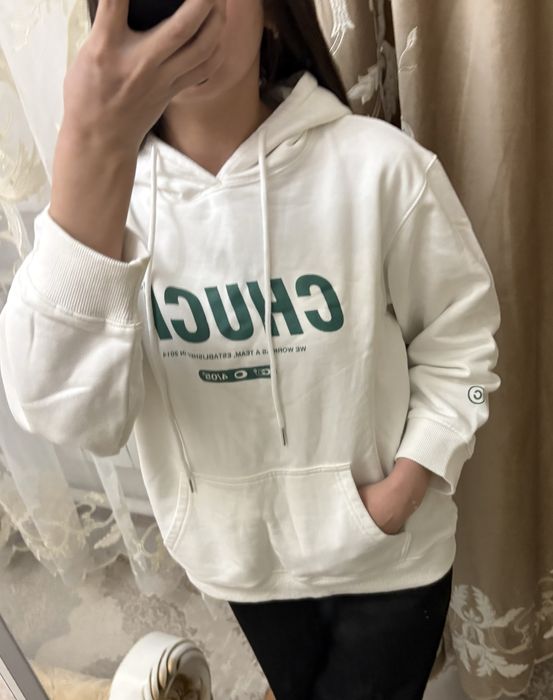 Худи, ақ түсті, s размер