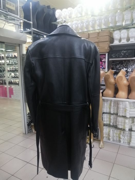 Кожаный плащ мужской