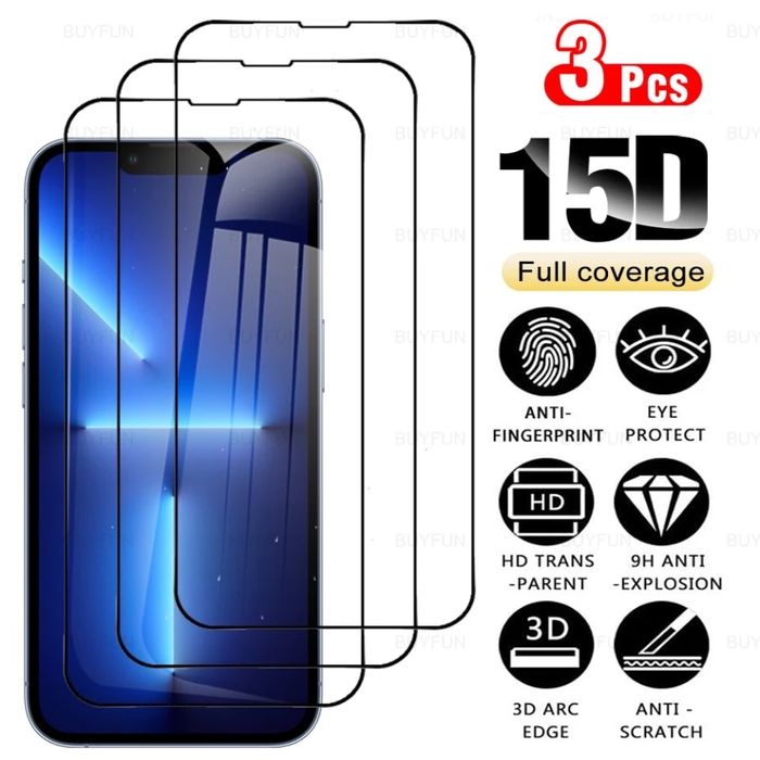 Husa XCASE Silicon+Folie Sticla 13D Full Cover Iphone 13/14/15 PRO MAX