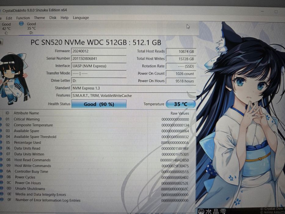 NVME WD 512 GB / ssd