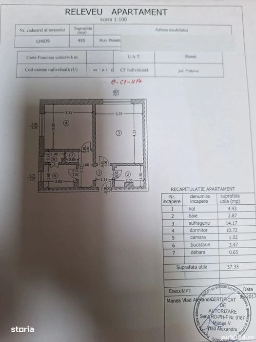 Apartament 2 camere, 37 mp, zona Vest