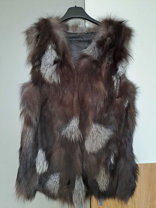 Дамски елек от сребърна лисица