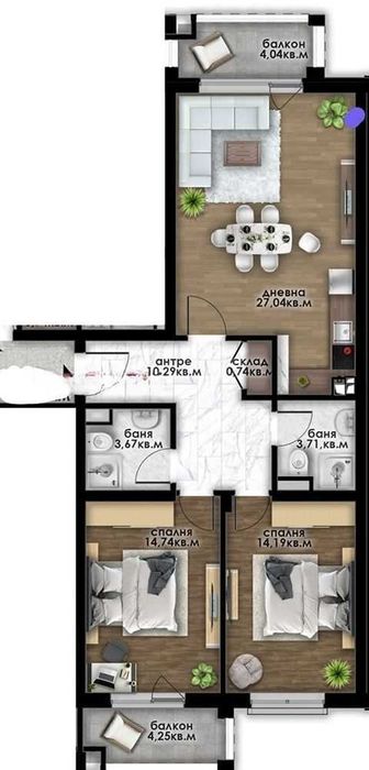 Продава се Тристаен апартамент в Пловдив, Кючук Париж - 111 кв.м за 712 €/кв.м - Снимка #1