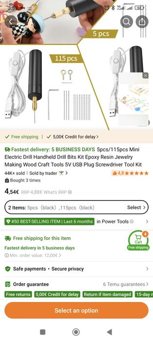 Мини USB електрическа бормашина за смола, бижута и DIY проекти – нова