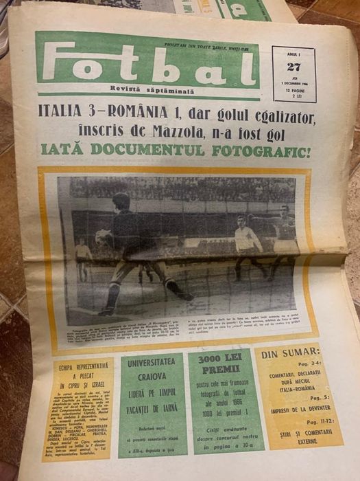Colecție  revista săptămânală Sport 1966-1968 Fotbal