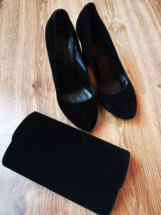 Официални обувки и чанта клъч велур