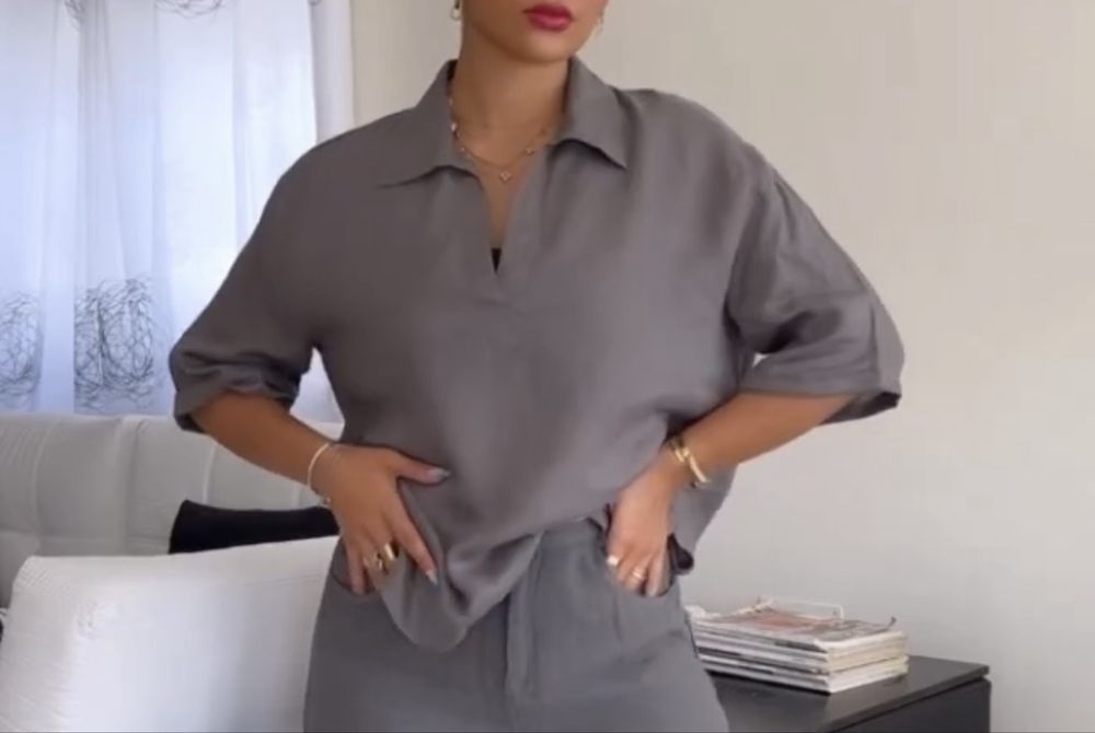 Рубашка Zara женская лён