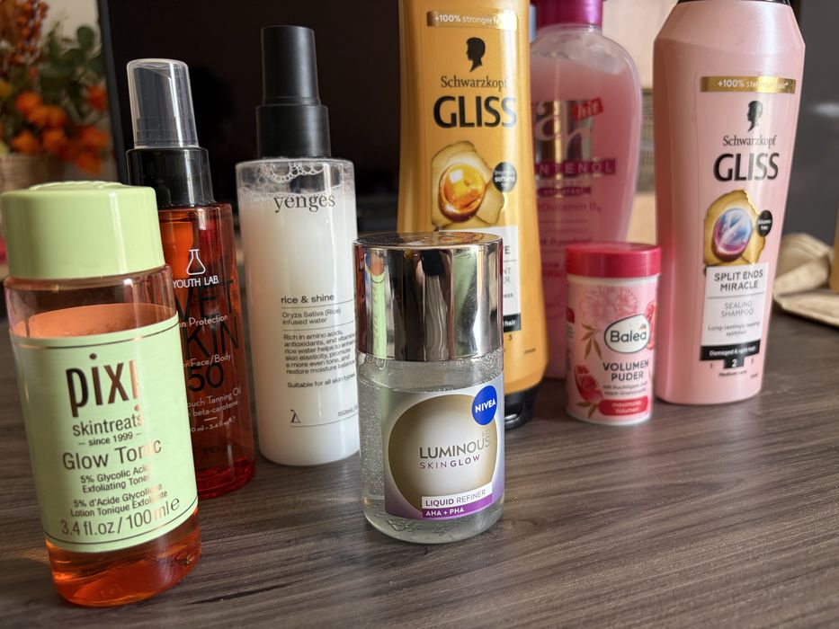 Козметика за лице и коса, нова и употрябвана. Pixi, yenges, nivea, gliss, youth lab, balea