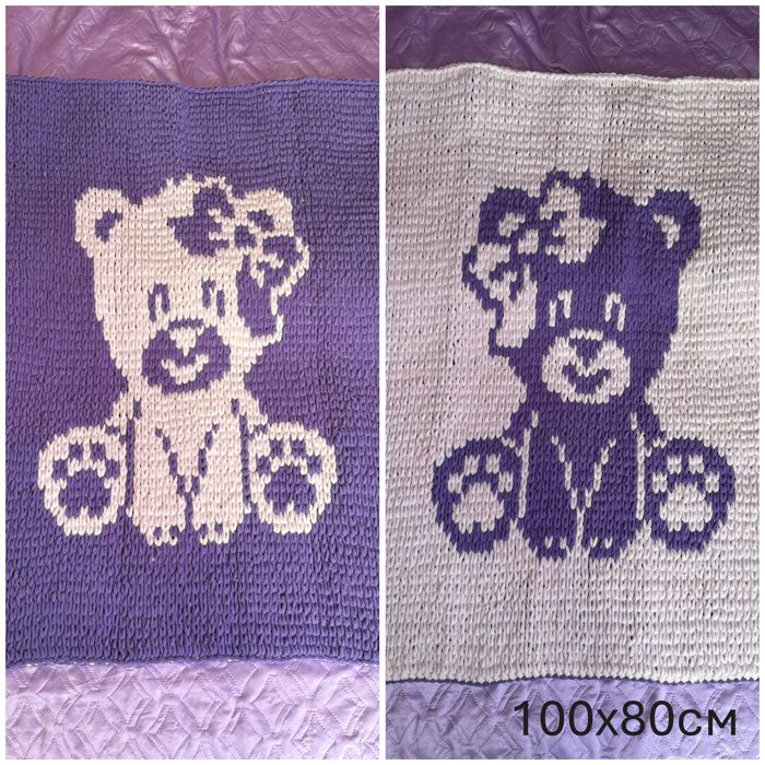 Ръчно изплетени двулицеви детски пелени